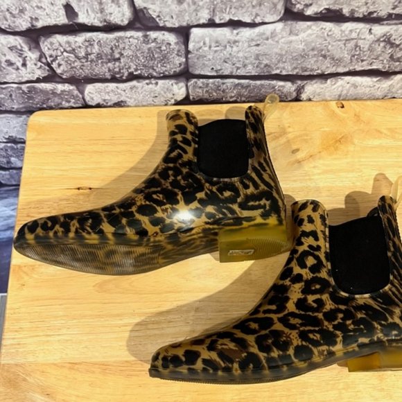 J . Crew Animal print Ankle Rain Boots Size 9 - Picture 2 of 6